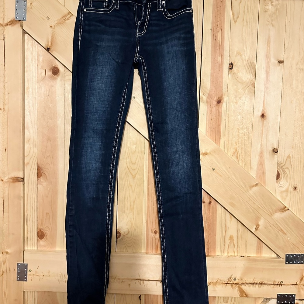 BKE Women's Deep Indigo Skinny Jeans